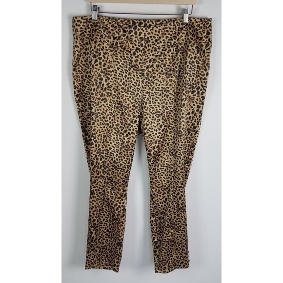 Retro Chic By Torrid Sz. 16 Audrey Skinny Luxe Ponte High Rise Leopard Pants - Picture 2 of 7